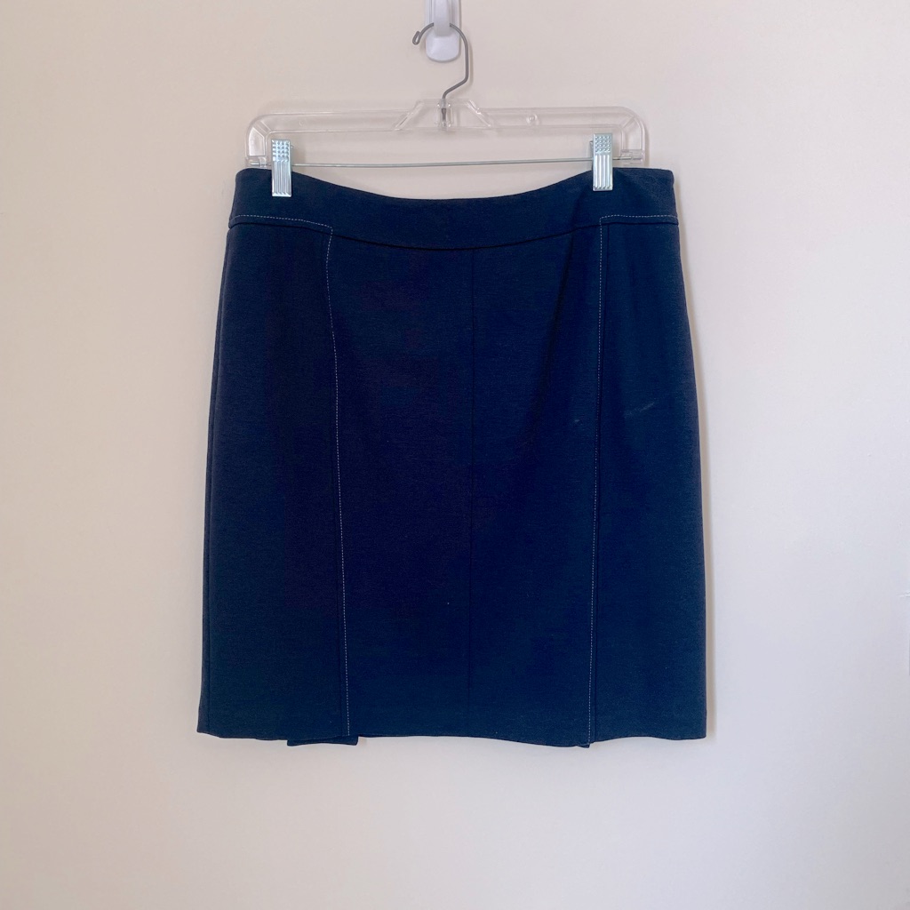 Nwt Cynthia Steffe A Line Navy Ponte Knit Lined Skirt Size 10 Knee Length